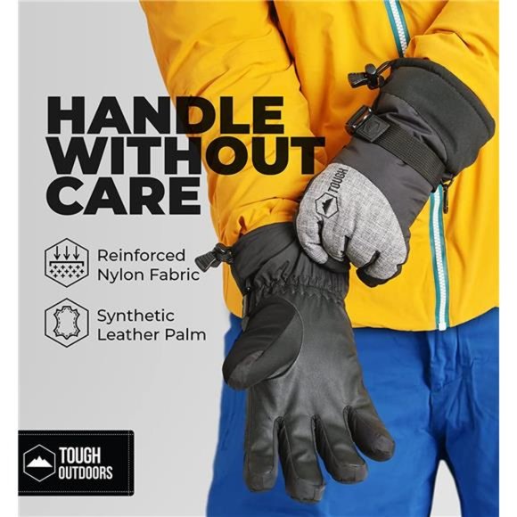 Tough Outdoors Men's Winter Gloves - Ski Gloves - Adult Snow Gloves - Picture 4 of 6